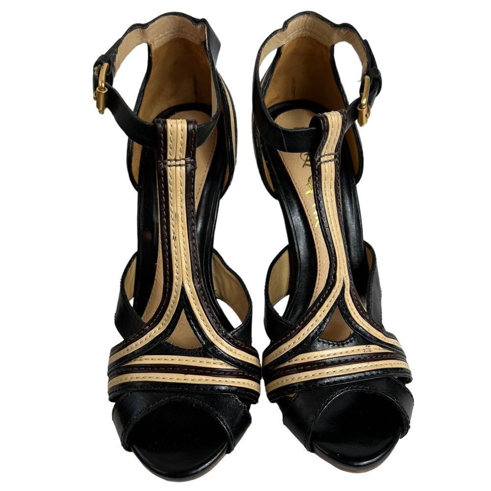 L.A.M.B. T-Strap Open Toe Stilettos Heels Size 5.5 NWT - Picture 2 of 9